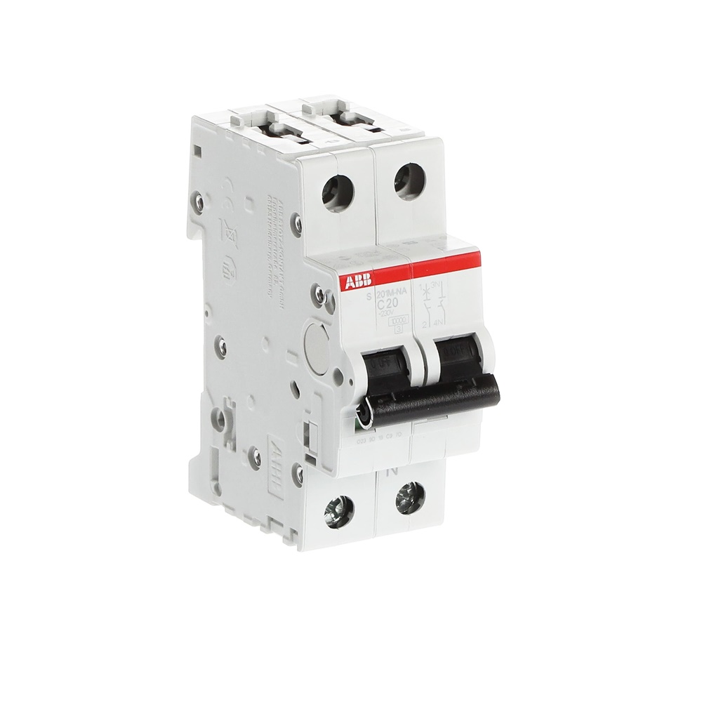 Interruttore Automatico Miniatura S200M 1P+N 20A Curva C 10kA uso residenziale e industriale