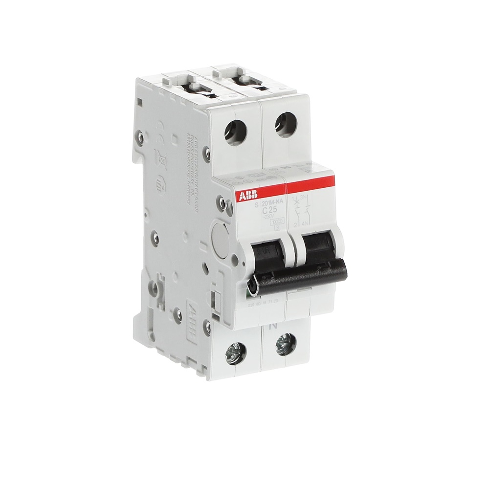 Interruttore Automatico Miniatura S200M 1P+N 25A C 10kA per Uso Residenziale e Industriale
