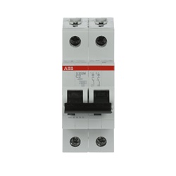 Interruttore automatico bipolare S200M 2A caratteristica C protezione cortocircuiti e sovraccarichi uso residenziale e industriale