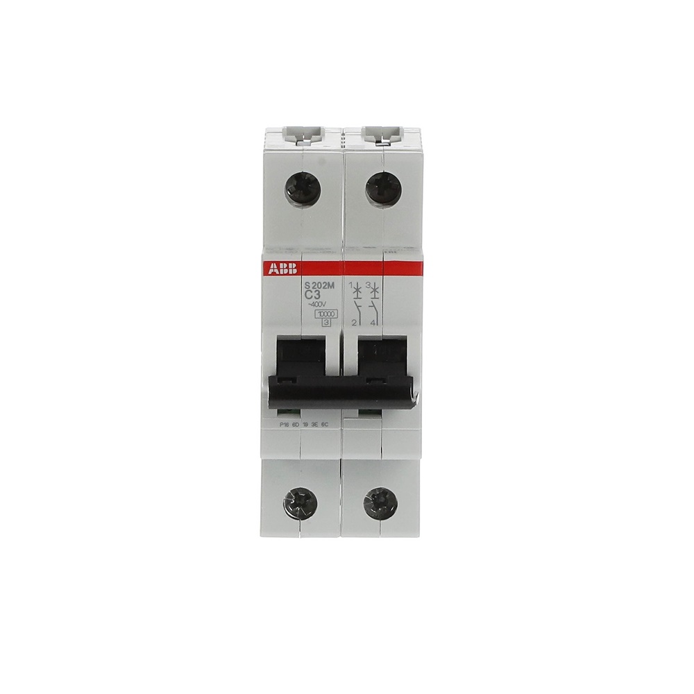 Interruttore automatico compatto S200M 2 poli 3A caratteristica C 10kA uso residenziale e industriale