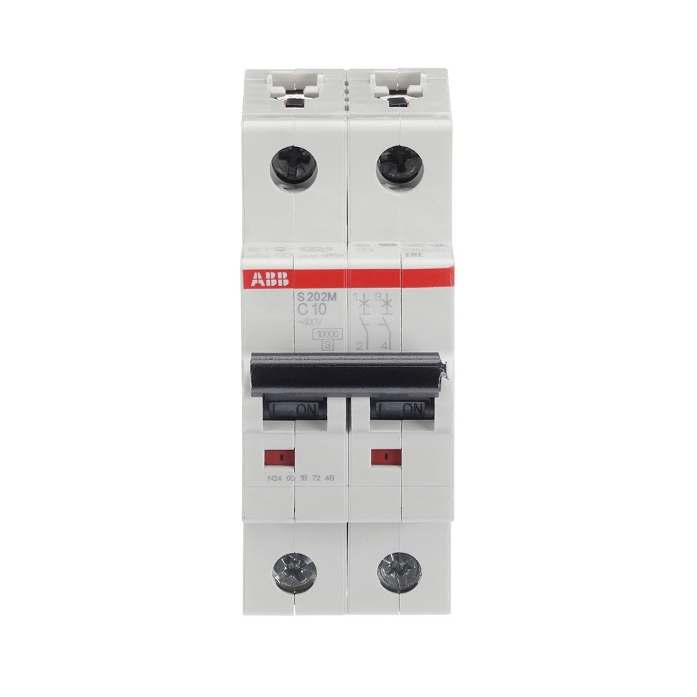 Interruttore automatico S200M 2P 10A C 10kA protezione sovraccarico cortocircuito residenziale commerciale industriale