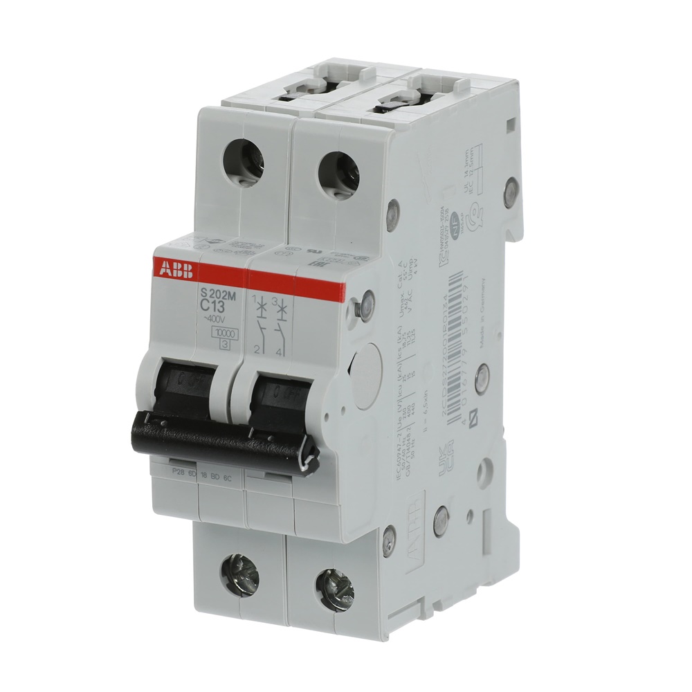 Interruttore automatico Miniature S200M 2 poli 13A caratteristica C 10kA uso residenziale commerciale industriale