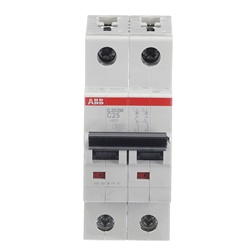Interruttore automatico S200M 2P 25A curva C 10kA protezione sovraccarico cortocircuito uso residenziale commerciale