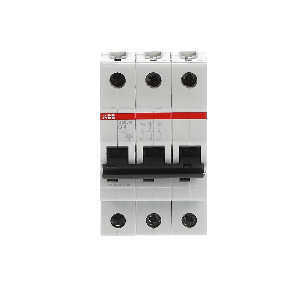Interruttore Automatico Miniatura S200M 3P 4A Caratteristica C 10kA AC Uso Residenziale e Industriale