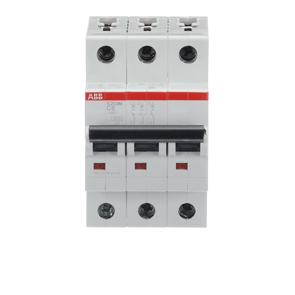 Interruttore automatico Miniature Circuit Breaker S200M 3 poli 6A caratteristica C uso residenziale commerciale industriale