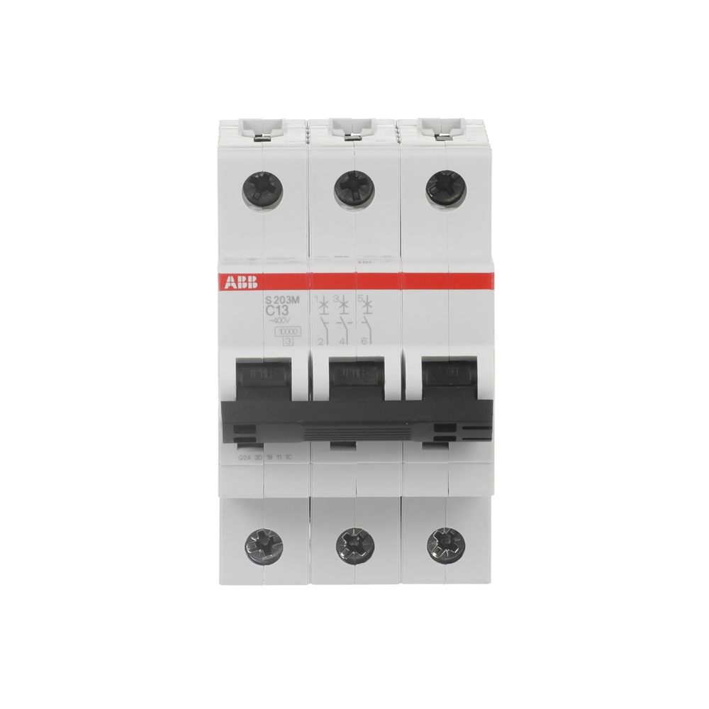 Interruttore automatico Miniature Circuit Breaker S200M 3P 13A C 10kA uso residenziale e industriale