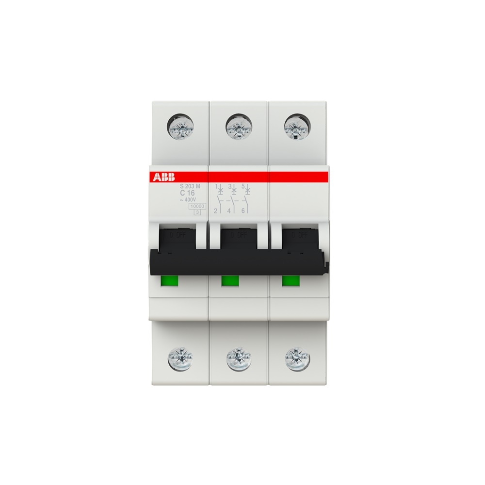 Interruttore Automatico Miniature Circuit Breaker S200M 3P 16A Caratteristica C 10kA Uso Residenziale Commerciale Industriale