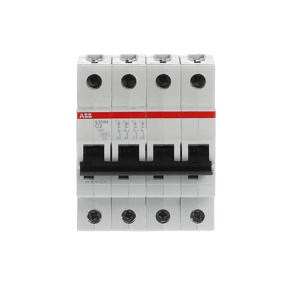 Interruttore automatico Miniature Circuit Breaker S200M 4 poli 2A curva C 10kA uso civile industriale