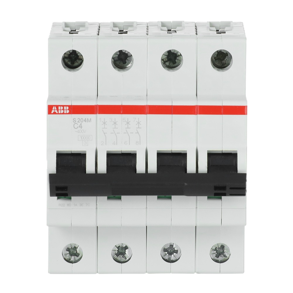 Interruttore automatico Miniature Circuit Breaker S200M 4 poli 4A caratteristica C 10kA uso residenziale commerciale industriale