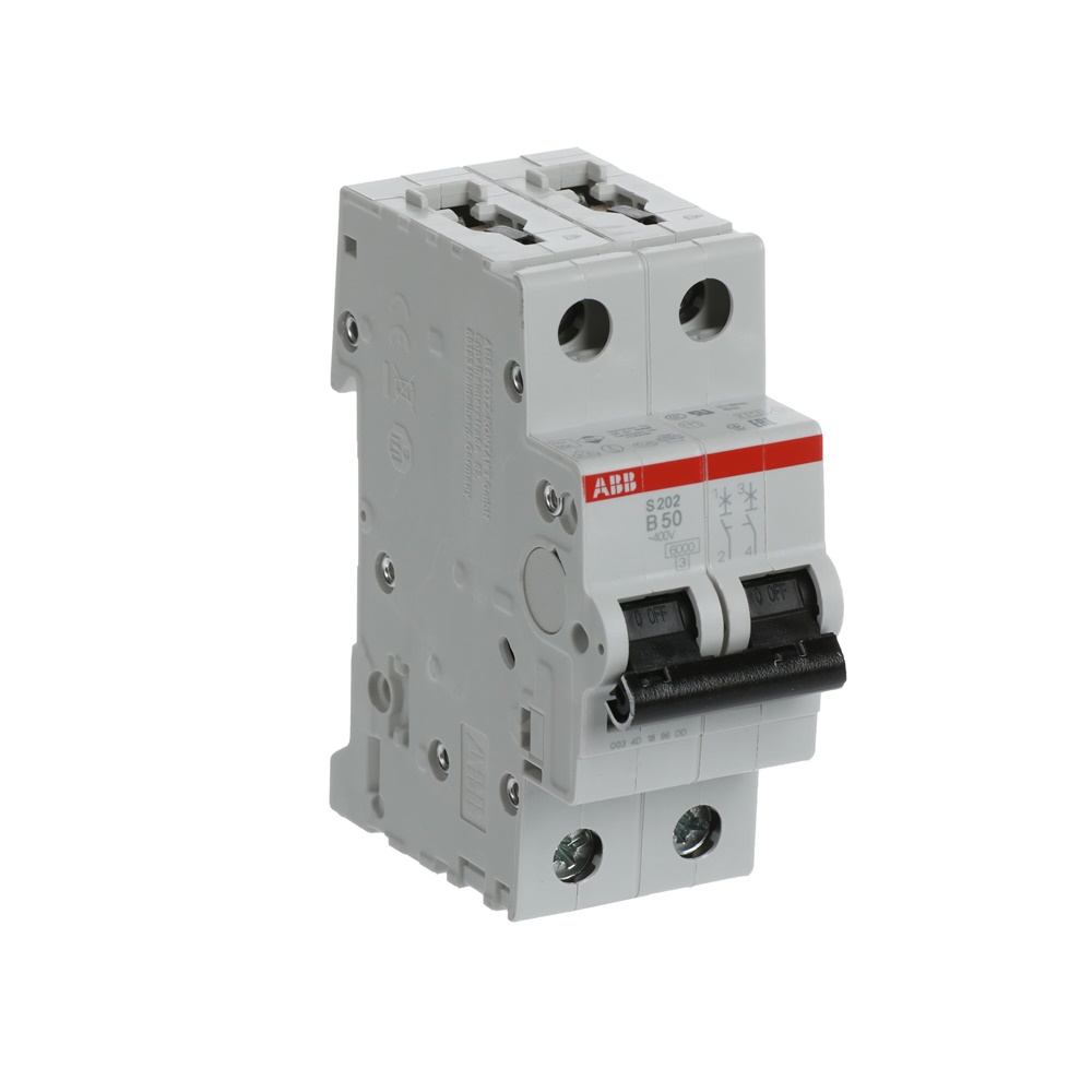 Interruttore Automatico Miniatura S200 2P 50A Caratteristica B 6kA AC uso Residenziale e Industriale