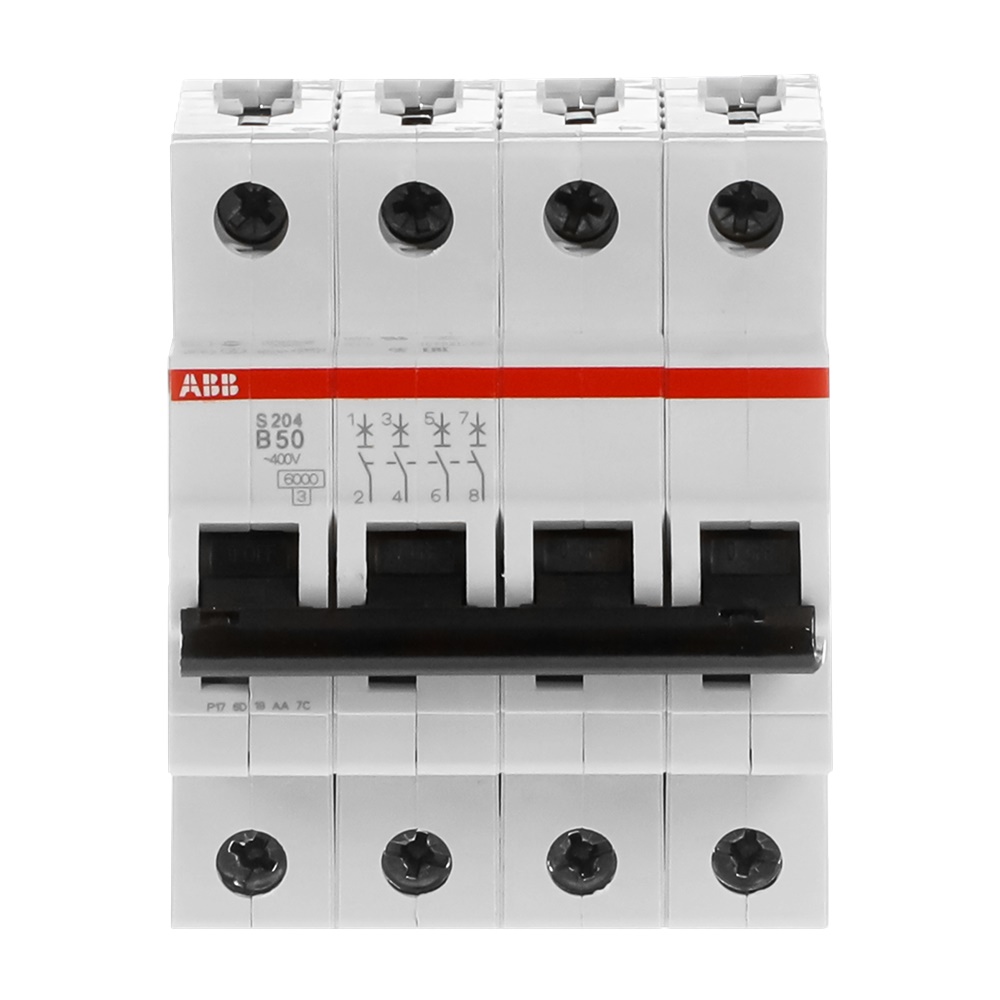 Interruttore Automatico Miniatura S200 4P 50A B 6kA Uso Residenziale Commerciale Industriale