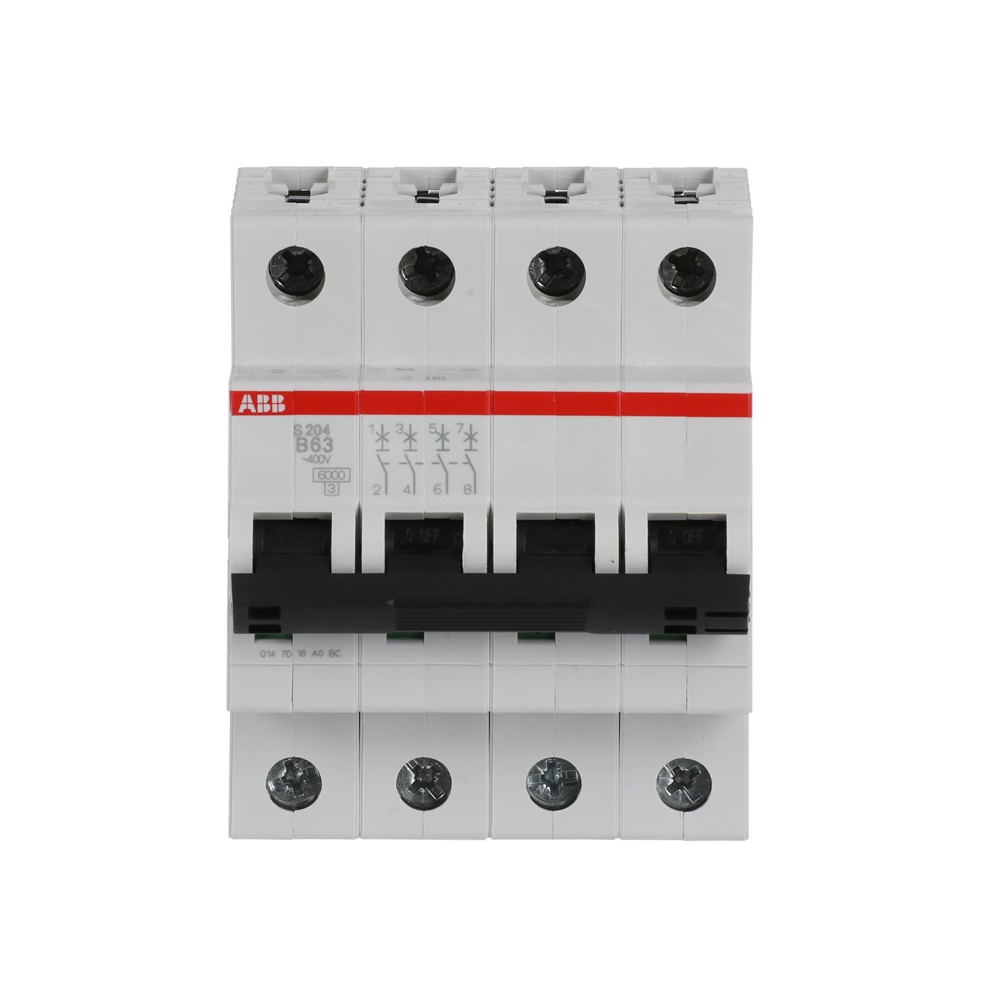 Interruttore Automatico Miniatura S200 4P 63A Tipo B 6kA AC Uso Industriale e Residenziale