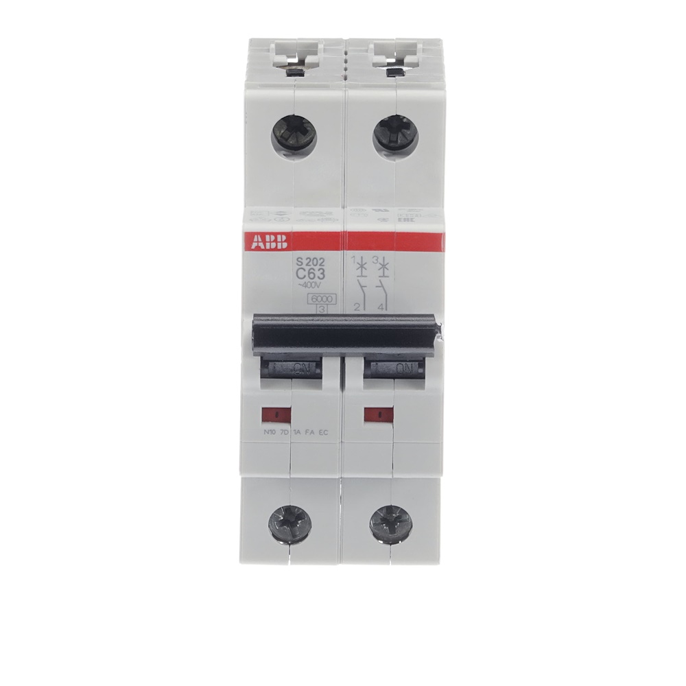 Mini interruttore automatico S200 2P 63A caratteristica C protezione sovraccarichi e cortocircuiti per uso residenziale e industriale