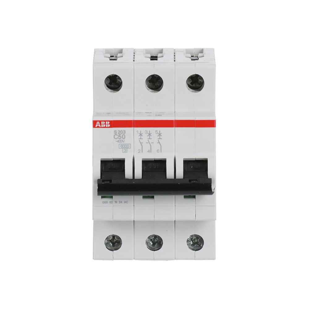 Interruttore automatico Miniature Circuit Breaker S200 3P 50A C 6kA uso residenziale industriale