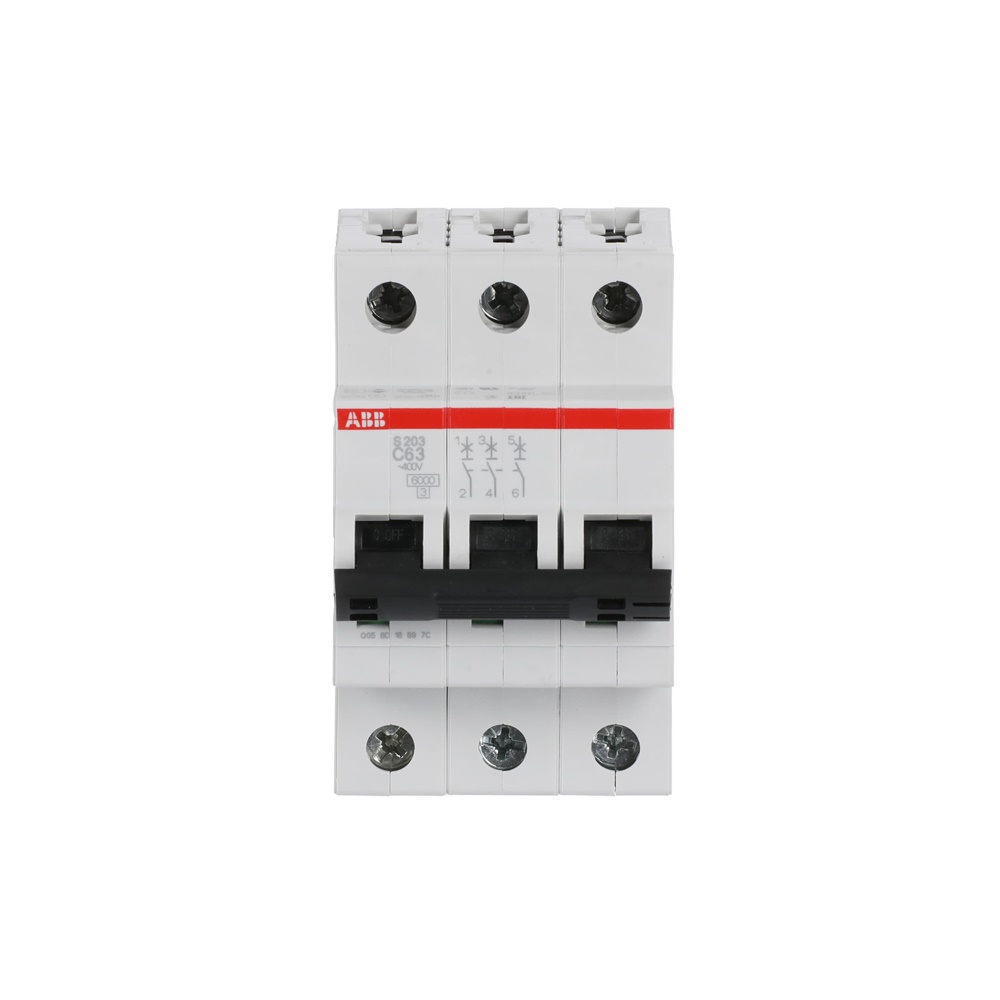 Interruttore Automatico Miniatura S200 3P 63A Curva C 6kA Uso Residenziale e Industriale