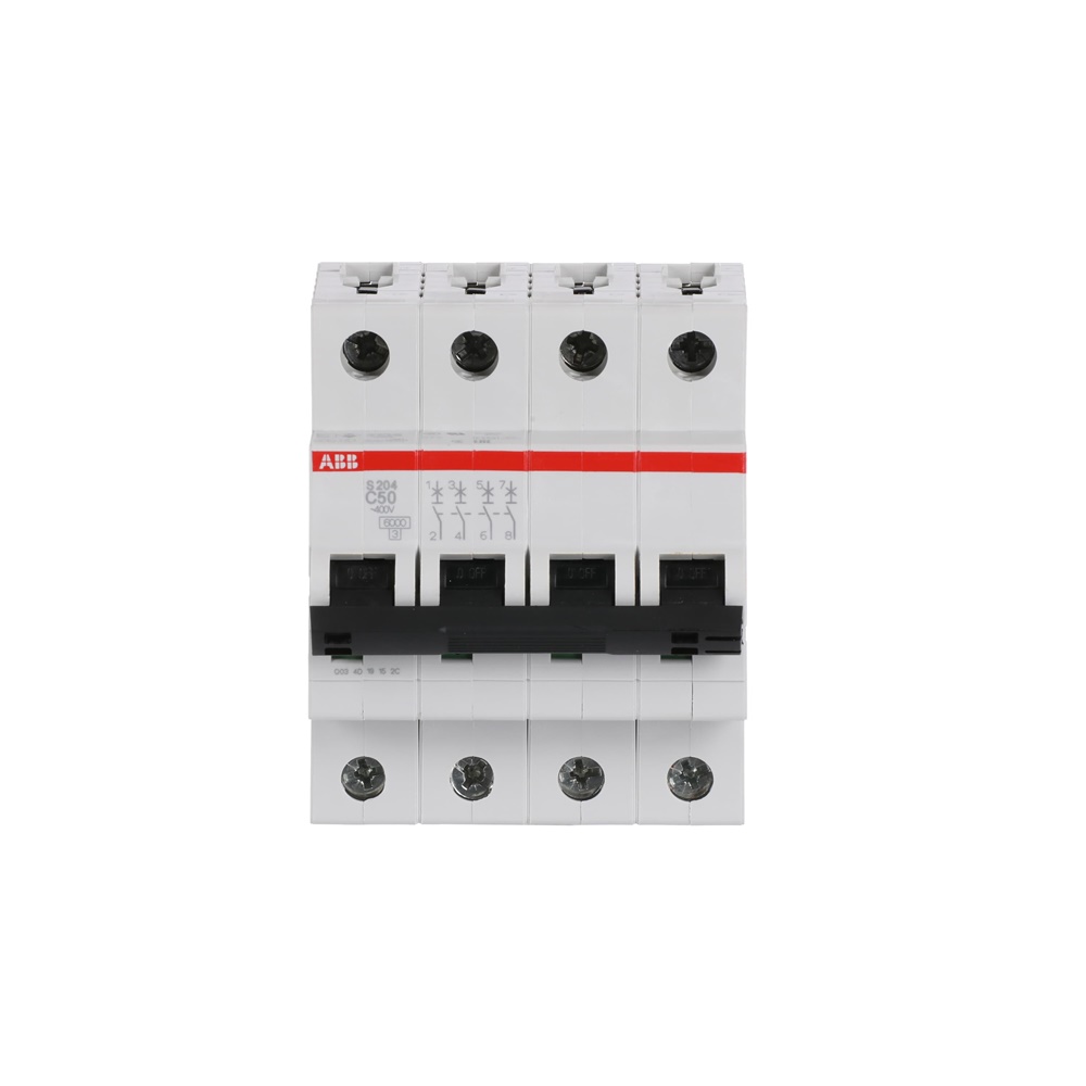 Interruttore automatico Miniature Circuit Breaker S200 4P 50A C 6kA per impianti residenziali e industriali