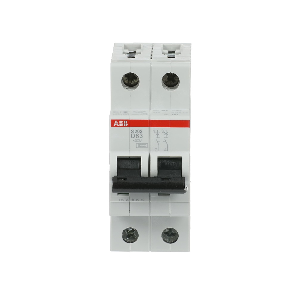 Interruttore Automatico Miniature Circuit Breaker S200 2P 63A D 6kA Uso Residenziale Commerciale Industriale