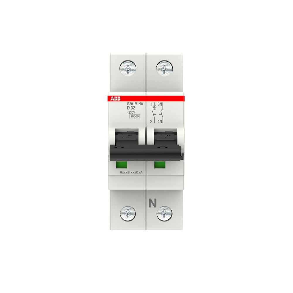 Interruttore automatico modulare S200M 1P+N 32A caratteristica D 10kA uso residenziale e industriale