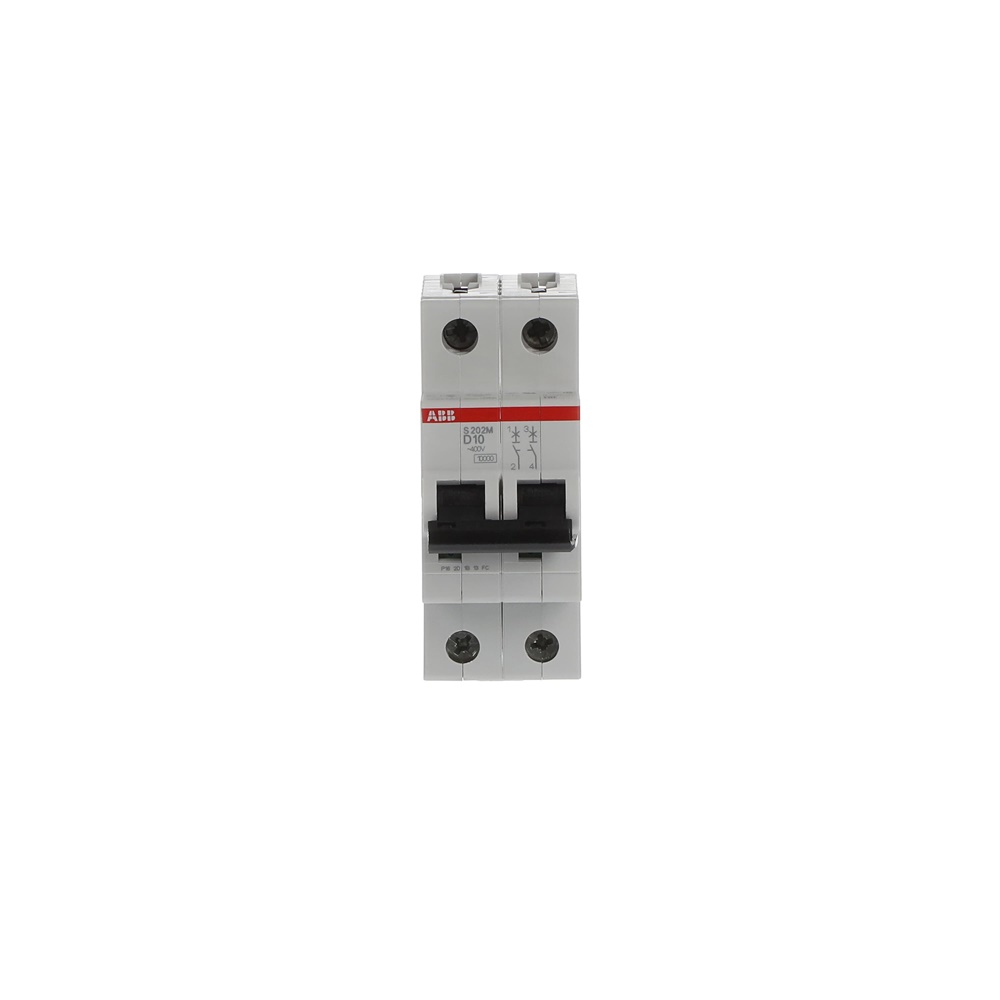 Interruttore automatico miniature S200M 2 poli 10 A caratteristica D 10 kA uso residenziale commerciale industriale