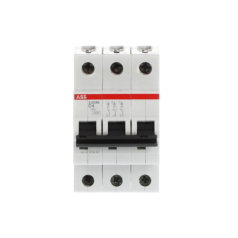Interruttore Automatico Miniatura S200M 3P 4A D 10kA per Uso Residenziale e Industriale
