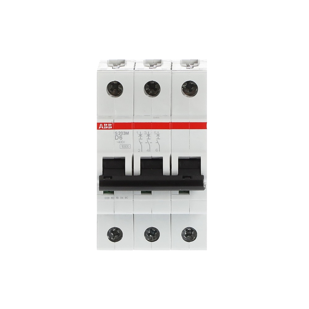 Interruttore Automatico Miniatura S200M 3P 6A D 10kA per Uso Residenziale e Industriale