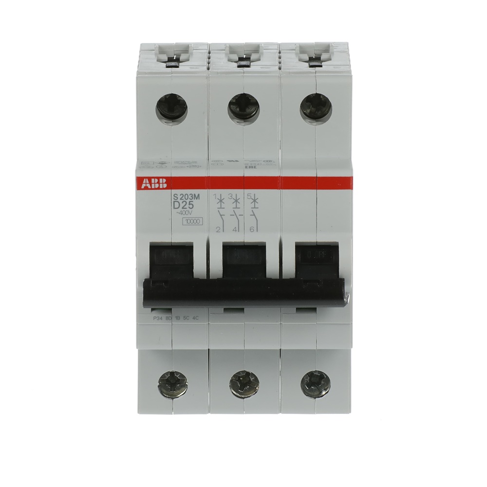 Interruttore automatico Miniature Circuit Breaker S200M 3 poli 25A caratteristica D 10kA uso residenziale industriale