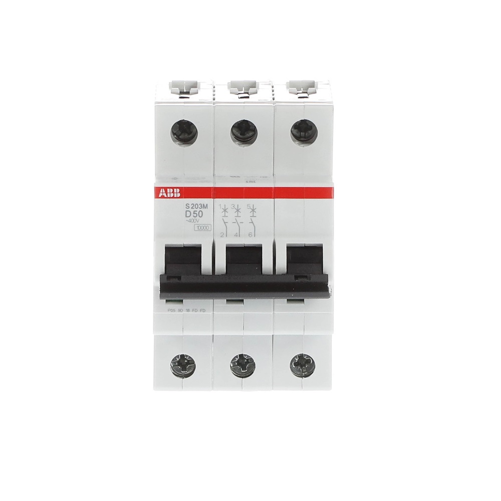 Interruttore Automatico Miniatura S200M 3P 50A Caratteristica D 10kA Uso Residenziale Industriale