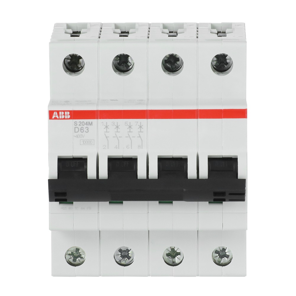 Interruttore automatico S200M 4 poli 63A caratteristica D protezione sovraccarico cortocircuito uso residenziale commerciale industriale