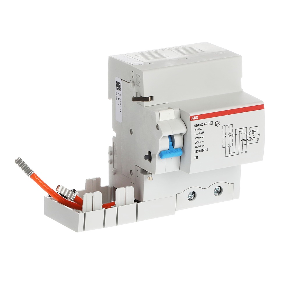 Blocco differenziale DDA802AC-63/0,03 2P 30 mA 63 A protezione impianti e persone