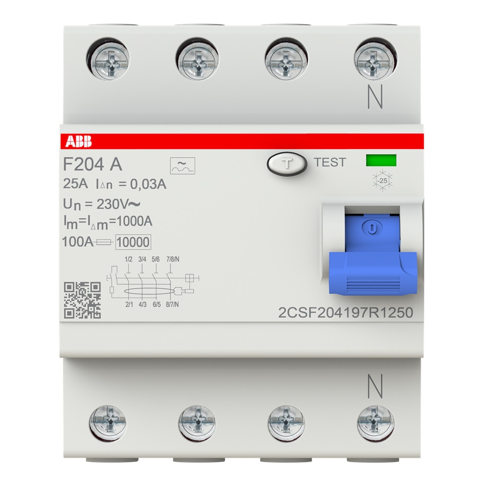 Interruttore Differenziale F204 A 4P 25A 30mA Tipo A Alta Frequenza 400Hz Protezione Impianti