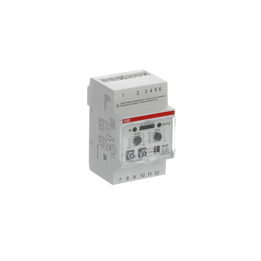 Rele differenziale elettronico RD3P tipo A monitoraggio corrente residua industriale