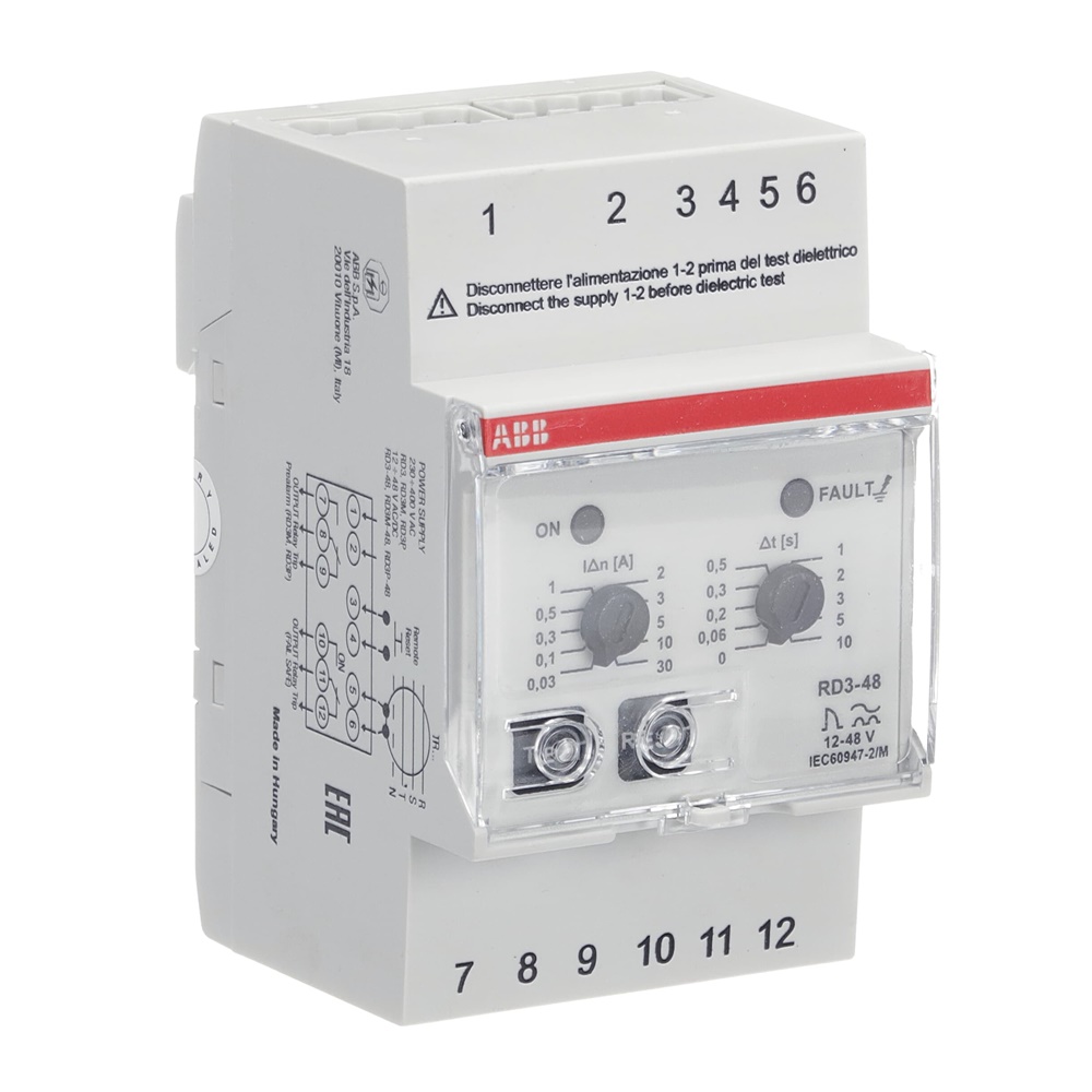 Monitor di Corrente Residua RD3 Tipo A per Protezione e Controllo Industriale