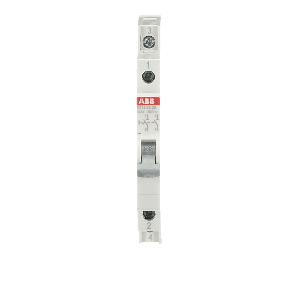 Interruttore ON-OFF 32A 2 Poli Grigio DIN EN 60669-1 per Impianti Elettrici