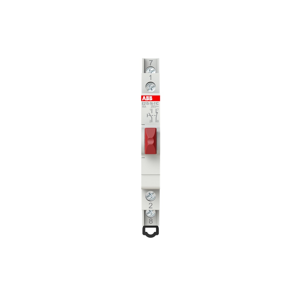 Pushbutton 16A 250V 1NA+1NC tasto rosso modulo 0,5 per comando elettrico