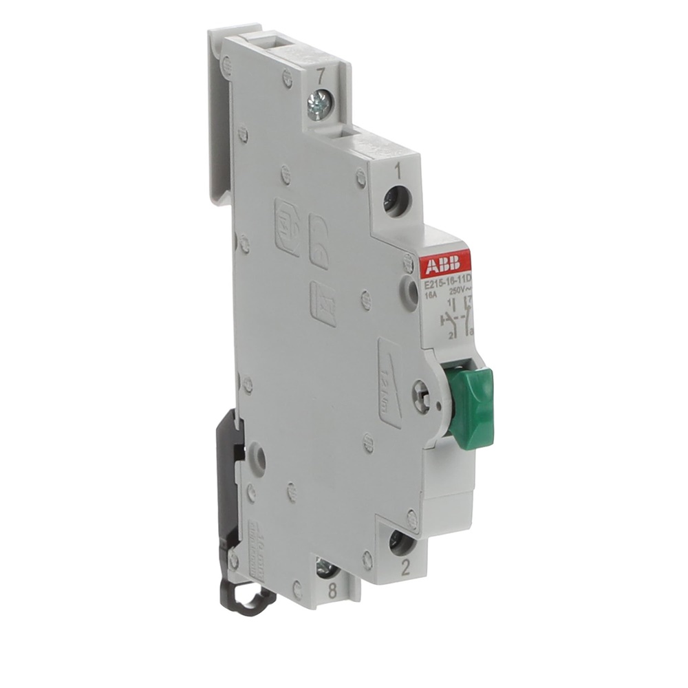 Pulsante elettrico 16A 250V 1NA+1NC verde modulo 0,5 per automazione industriale
