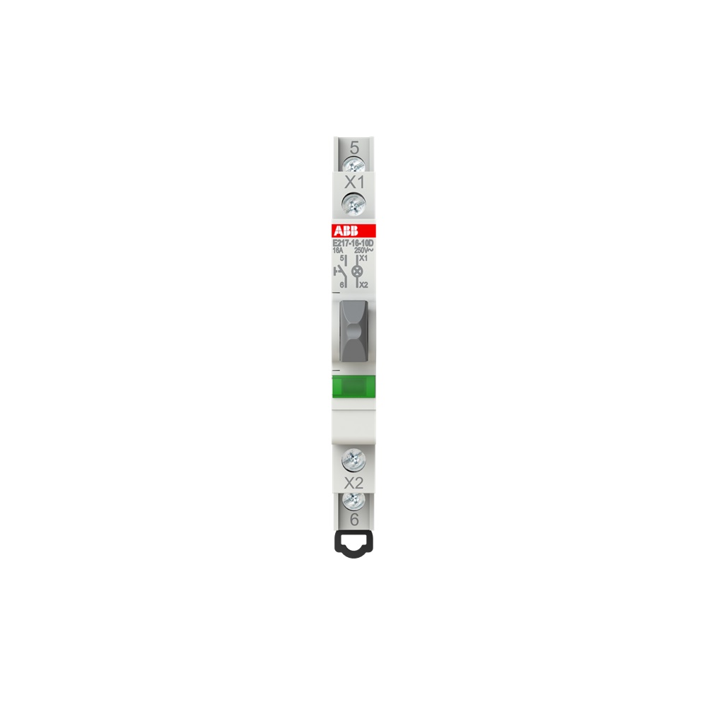Pulsante luminoso 16A 1NO LED verde 115-250V comando impianti elettrici