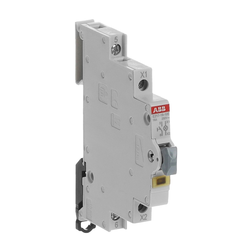 Pulsante luminoso 16A 1NA LED giallo 115-250V AC comando impianti elettrici