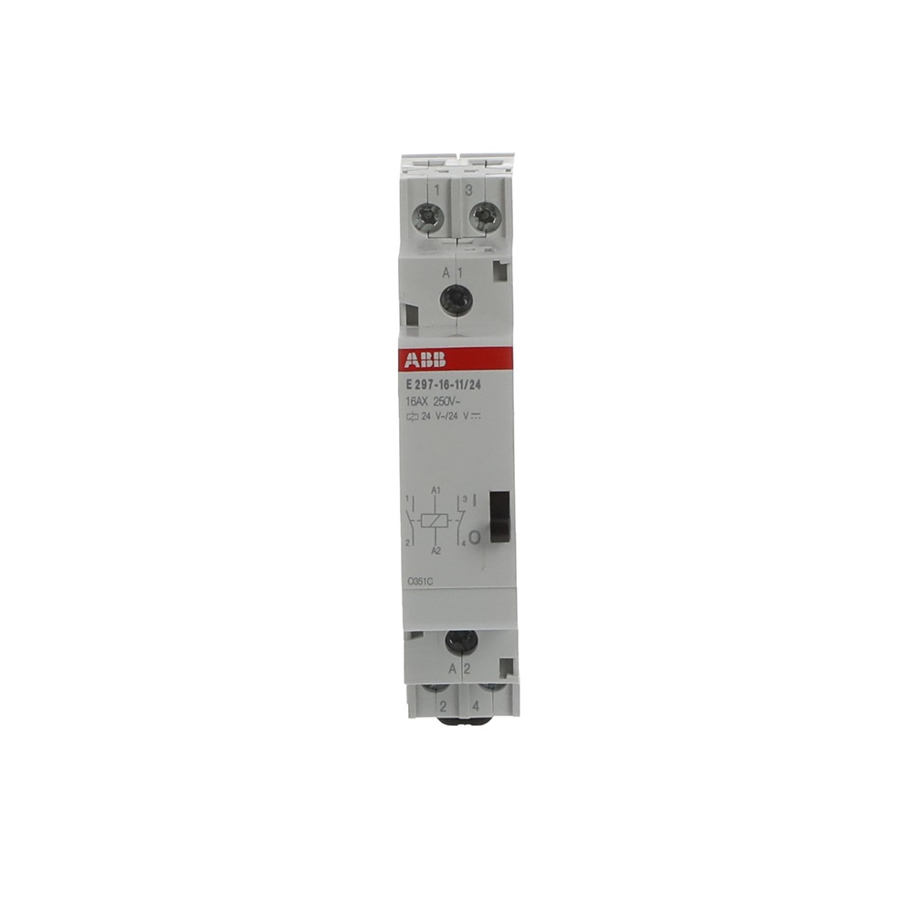 Installation relay elettromagnetico compatto 18mm per controllo impianti industriali e civili E297-16-11/24