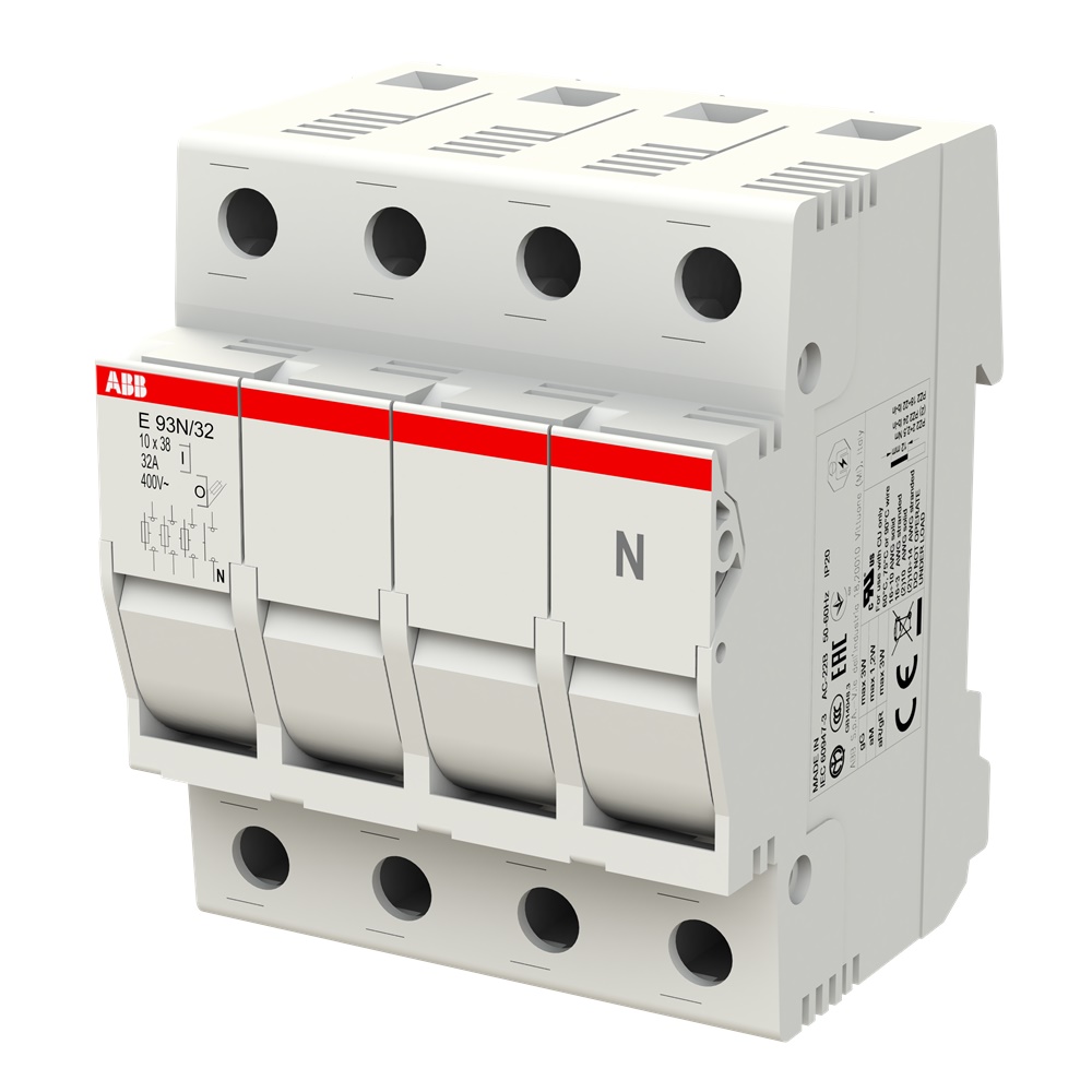 Sezionatore fusibile E 93N/32 3 poli + neutro 32A per impianti elettrici distribuzione sicurezza