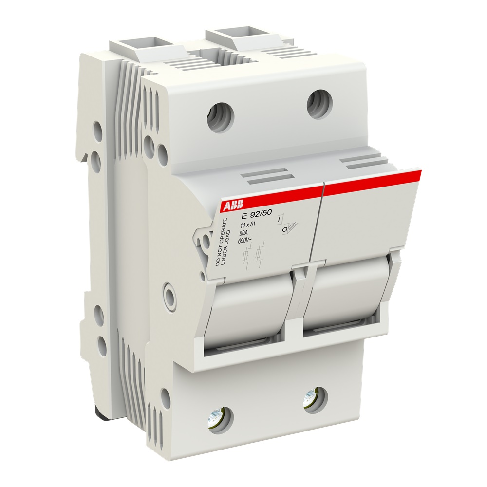 Portafusibile bipolare 50A protezione sovraccarichi cortocircuiti per quadri elettrici