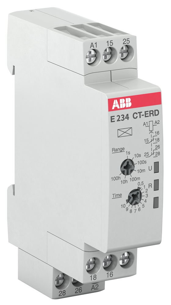 Rele temporizzatore ON-delay 2c/o 24-48VDC 24-240VAC per automazione impianti elettrici industriali e civili