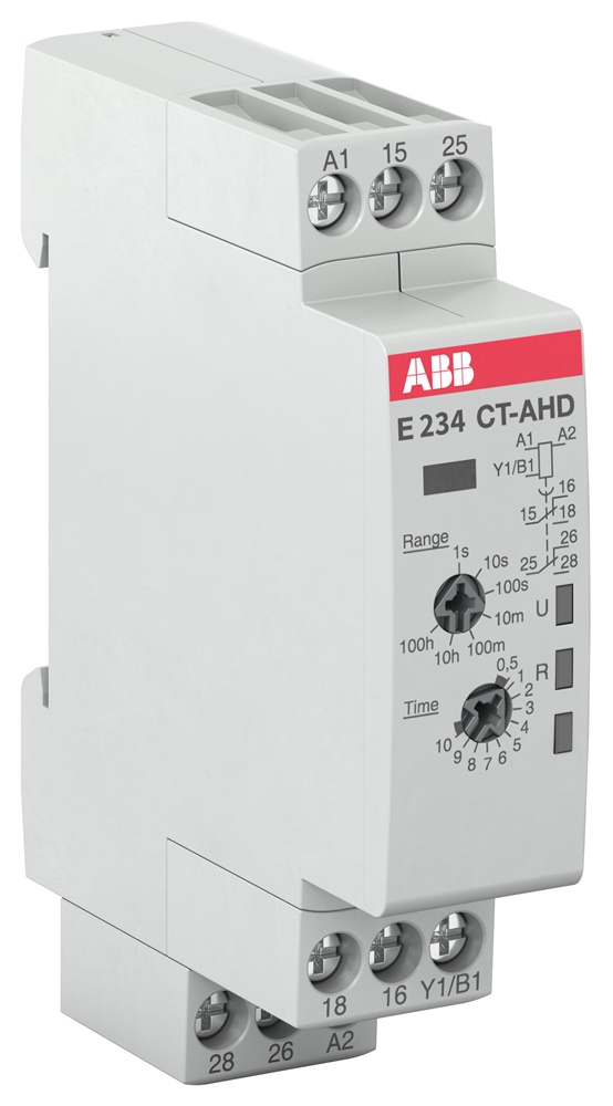 Relè temporizzatore CT-AHD.22 OFF-delay 2c/o 24-48VDC 24-240VAC per automazione industriale
