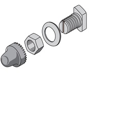 N.12 viti M8 - L=20mm per capocorda, complete di cappuccio coprivite