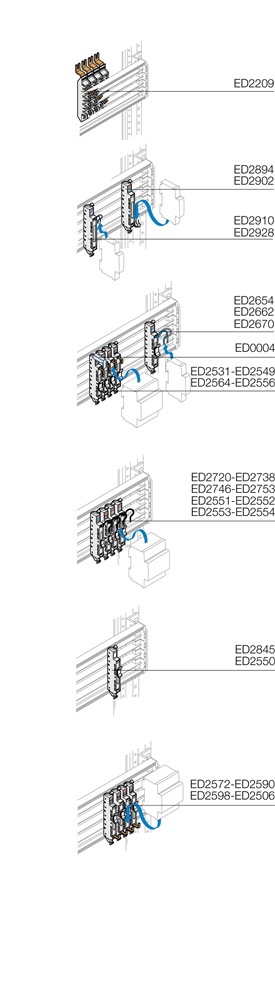 Modulo base falso polo 27mm per quadro elettrico industriale TUED2550