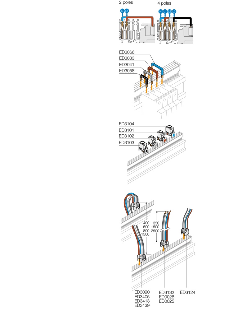 Connettore 10 poli L2-N 40A per interruttore S9..N lato destro