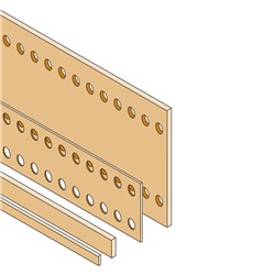 Barra piatta in rame sezione 20x5mm L=1750mm