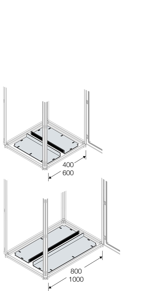 Flange cavi scorrevoli doppie 800x700 mm per installazioni elettriche industriali