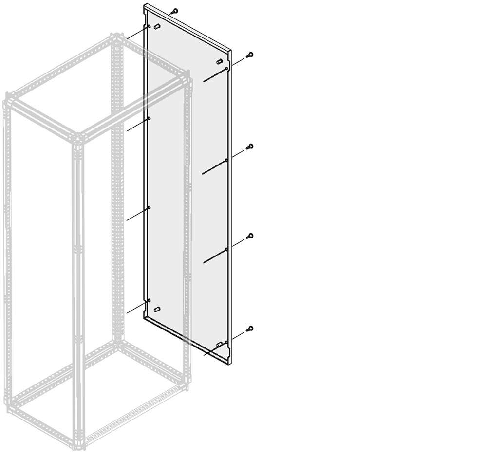 Pannello esterno laterale cieco IP30/IP40 H=1800mm P=500mm