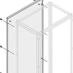 Pannello esterno IP30/40 dimensioni 2000x400 mm per protezione quadro elettrico