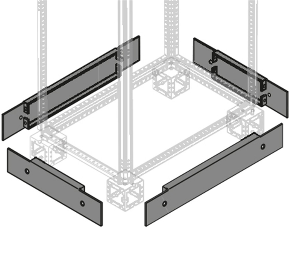 N.2 flange zoccolo laterali P=700mm